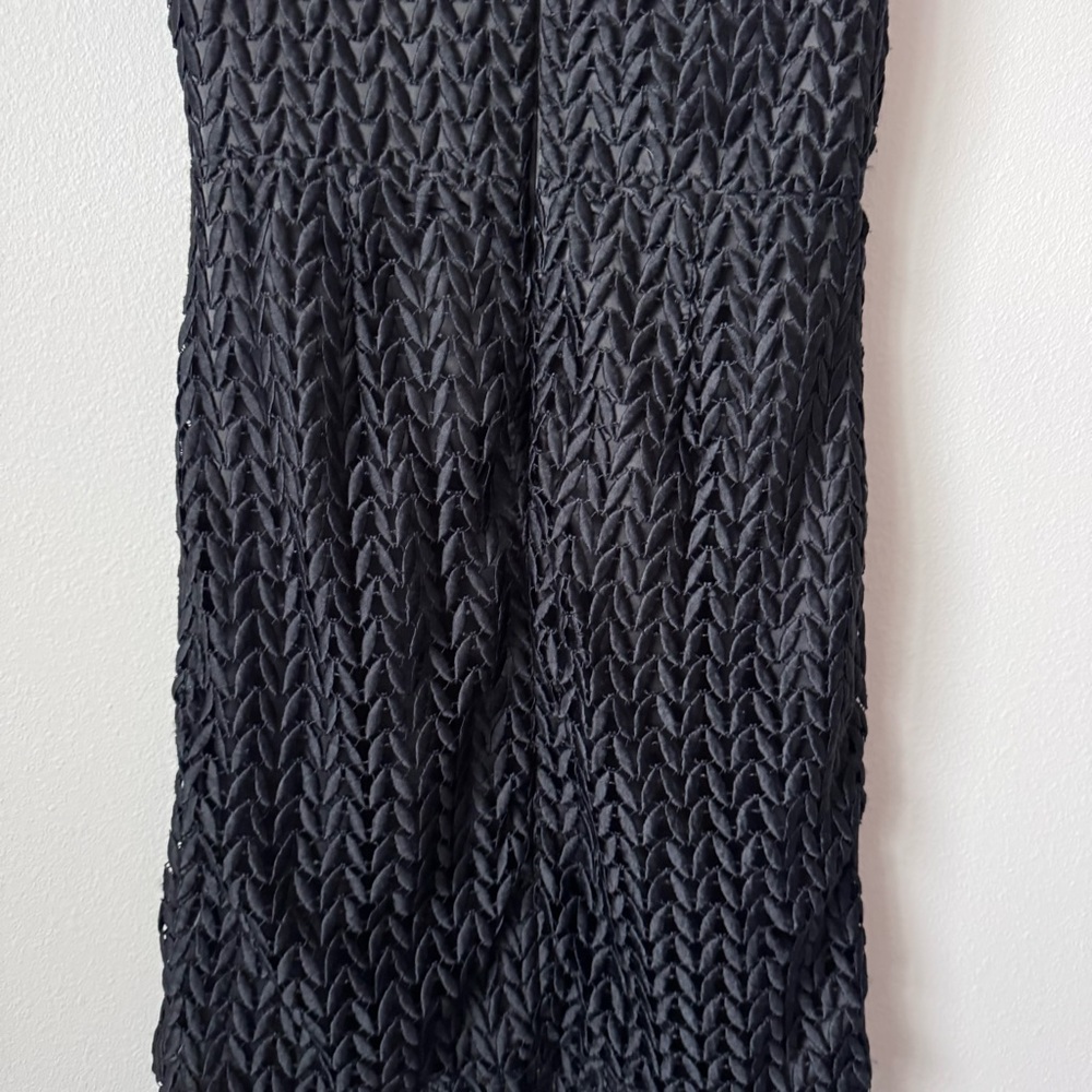 Kay Unger Black Tatum Floral Lace Midi Dress - Picture 9 of 13